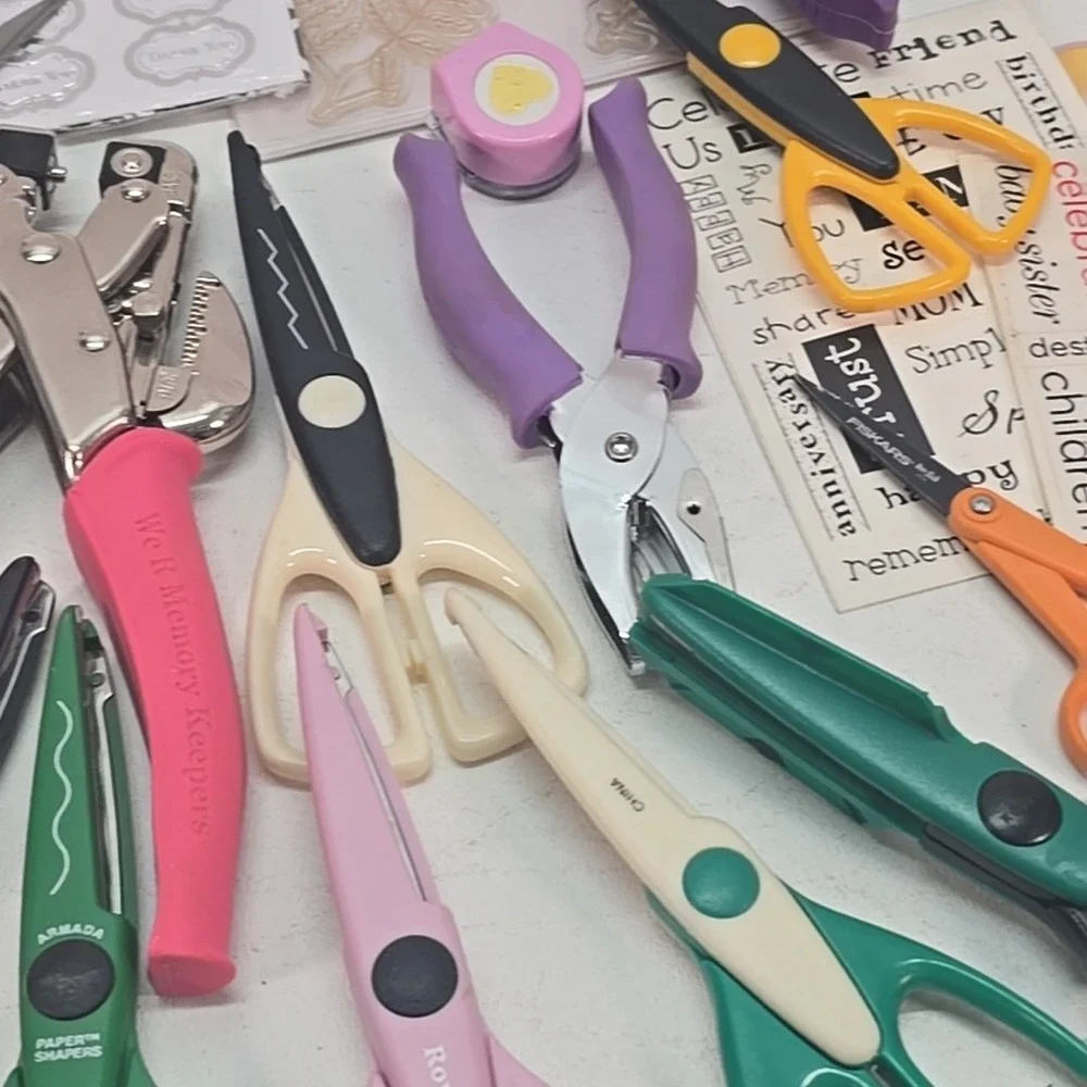 Crafting Lot Creative Scrapbook Punches Corner Wavy Cutters‎ Foil Scissors More